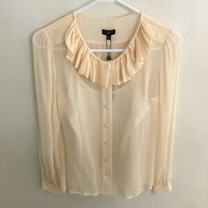 Talbots Chiffon Blouse with Ruffled Collar and Cami